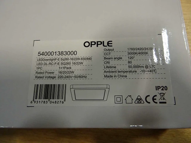 Opple - leddownlightf-e sq260-16/22w-830/840 - downlight (21x) - afbeelding 3 van  3