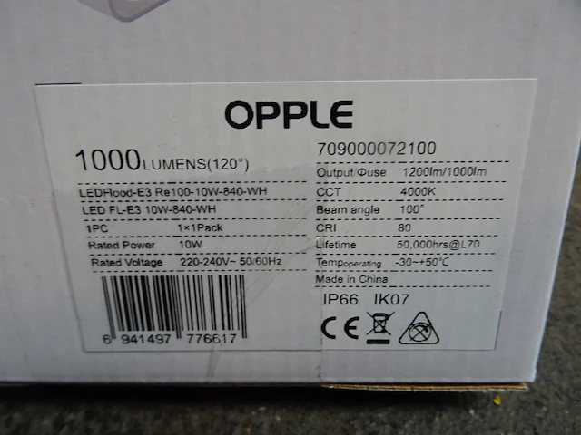 Opple - ledflood-e3 re100-10w-840-wh - schijnwerper (14x) - afbeelding 3 van  3