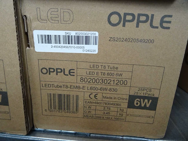 Opple - ledtubet8-emb-e l600-6w-830 - led buis (100x) - afbeelding 2 van  2