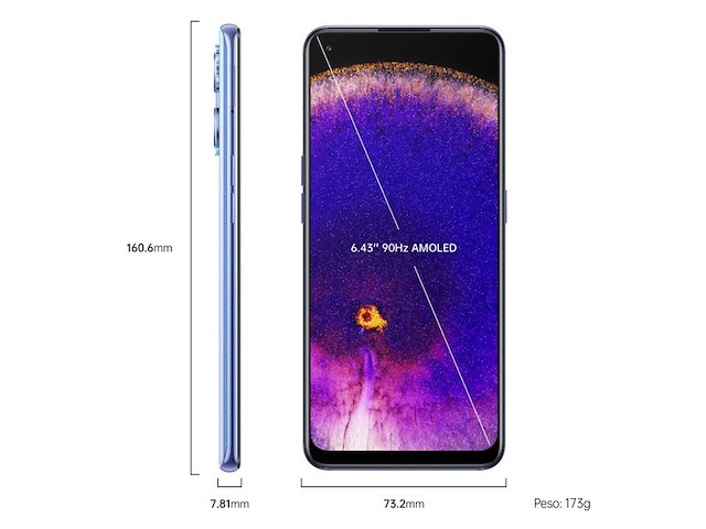 Oppo find x5 lite smartphone blauw - afbeelding 3 van  5