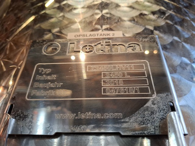 Opslag tank 2450l letina, z2450lhv11, bouwjaar 2018 - afbeelding 3 van  12