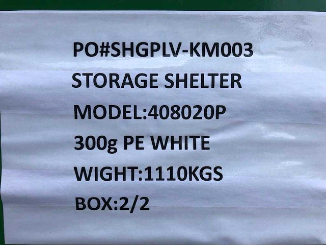 Opslag tent/storage building ev-40-80-20 - afbeelding 9 van  9