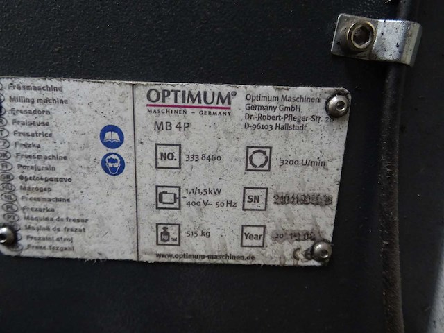 Optimum - optimill mb 4p - boorfreesmachine - afbeelding 2 van  12
