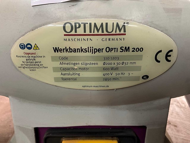 Optimum opti sm 200 werkbankslijpmachine - afbeelding 2 van  2
