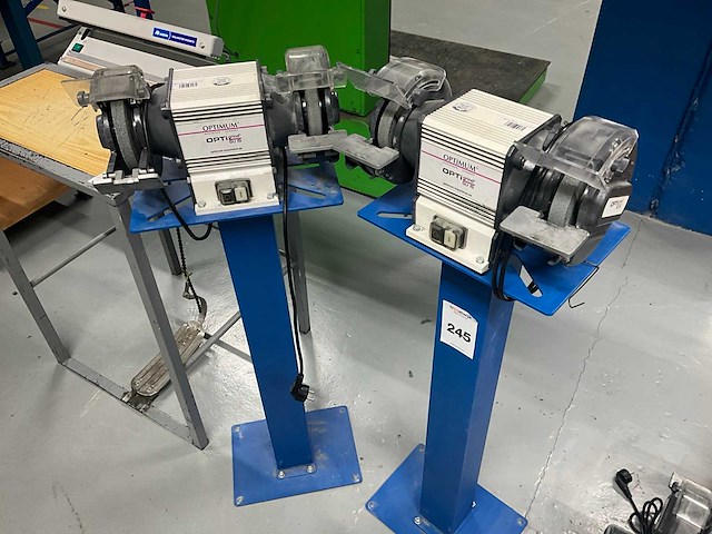 Optimum optigrind gu 15 dubbelsteens slijpmachine op sokkel (2x) - afbeelding 2 van  7