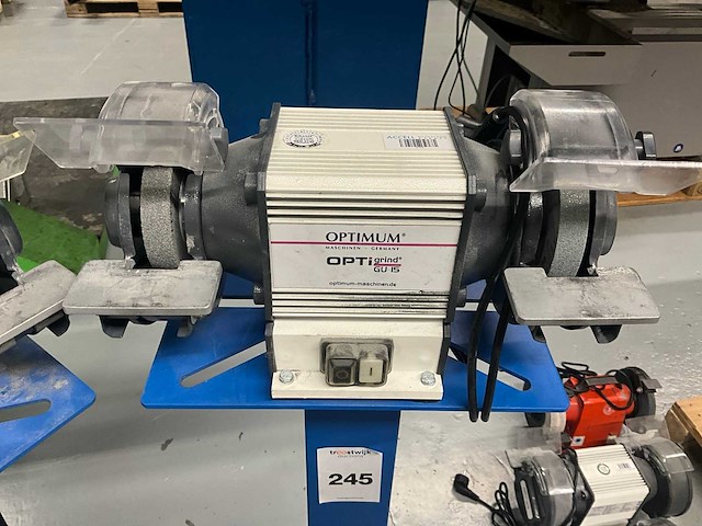 Optimum optigrind gu 15 dubbelsteens slijpmachine op sokkel (2x) - afbeelding 3 van  7