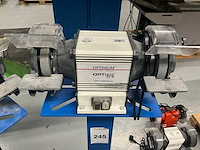 Optimum optigrind gu 15 dubbelsteens slijpmachine op sokkel (2x) - afbeelding 3 van  7