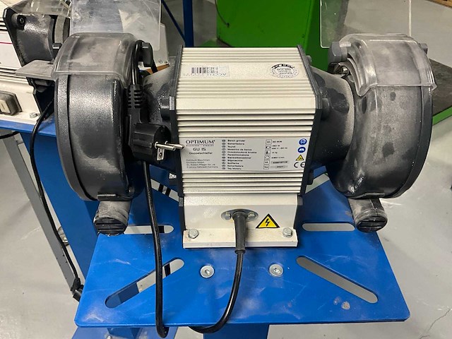 Optimum optigrind gu 15 dubbelsteens slijpmachine op sokkel (2x) - afbeelding 5 van  7