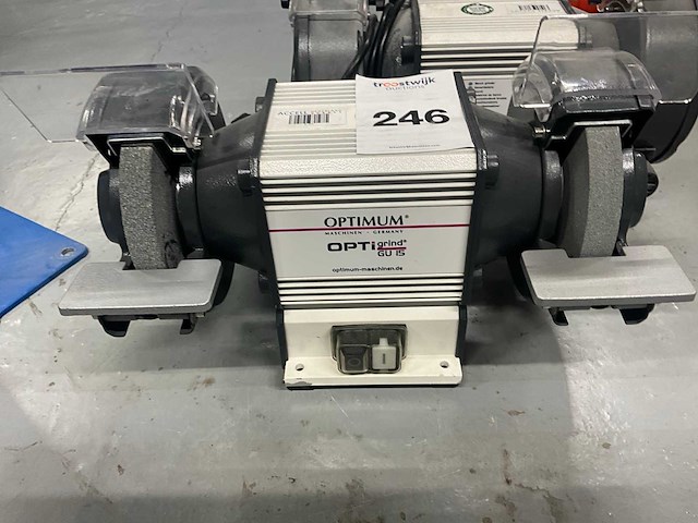 Optimum optigrind gu 15 dubbelsteens slijpmachine op sokkel (2x) - afbeelding 2 van  4