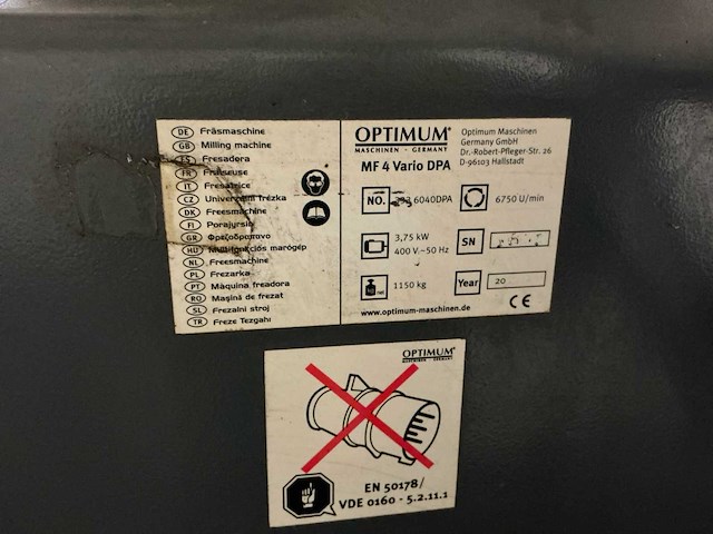 Optimus mf 4 vario dpa universele freesmachine - afbeelding 36 van  43