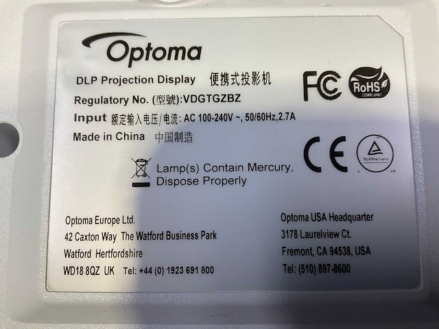 Optoma beamer - afbeelding 6 van  6