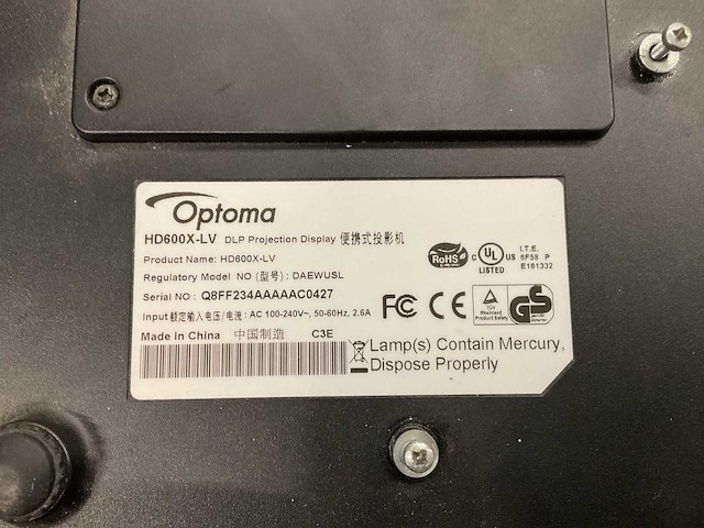 Optoma hd600x-lv beamer - afbeelding 3 van  3
