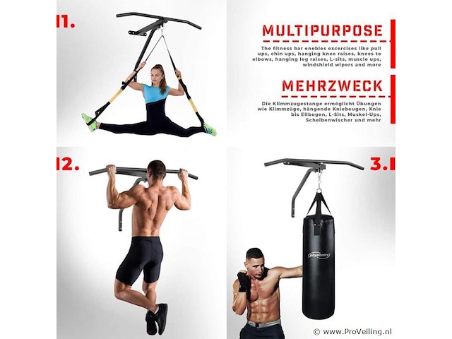 Optrekstang met bokszak incl. montagemateriaal - afbeelding 6 van  8