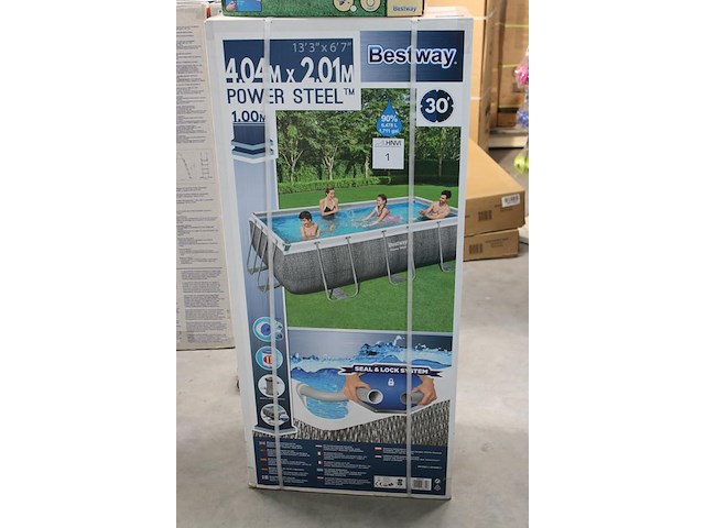 Opzet zwembad met stalen frame bestway power steel, afm. 404cm x 201 cm x 100 cm. - afbeelding 2 van  4