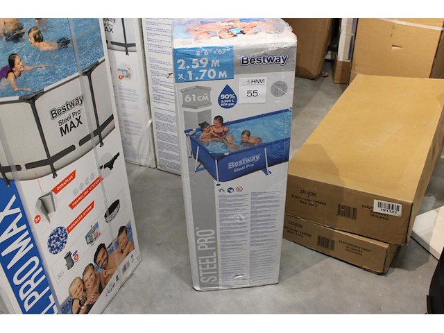 Opzet zwembad met stalen frame bestway steel pro, 259 cm x 170 cm x 61 cm. - afbeelding 1 van  3