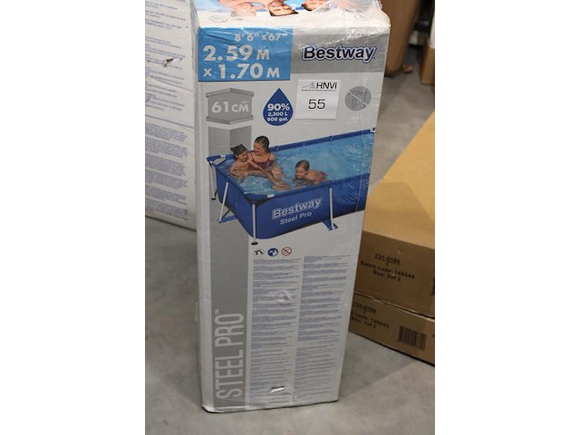 Opzet zwembad met stalen frame bestway steel pro, 259 cm x 170 cm x 61 cm. - afbeelding 2 van  3