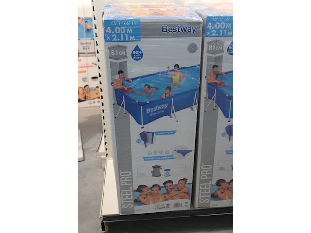 Opzet zwembad met stalen frame bestway steel pro, afm. 400cm x 211cm x 81 cm, incl. filterpomp. - afbeelding 2 van  3