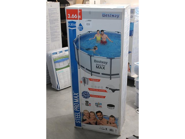 Opzet zwembad met stalen frame bestway steel pro max, doorsnede 366 cm, hoogte 122cm, incl. pomp en trap en... - afbeelding 2 van  3