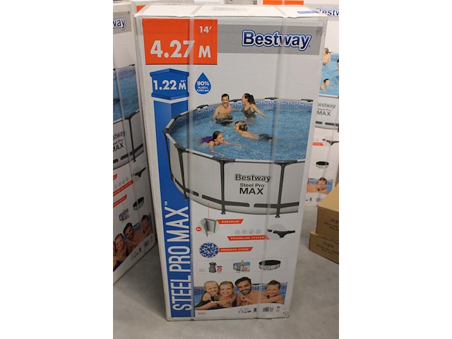 Opzet zwembad met stalen frame bestway steel pro max, doorsnede 427 cm, hoogte 122 cm, incl. pomp en trap e... - afbeelding 2 van  3