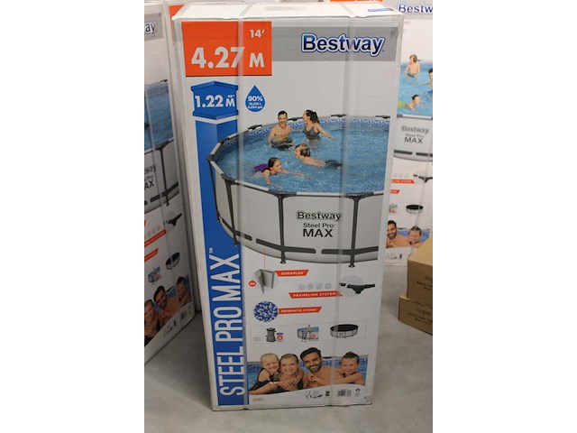 Opzet zwembad met stalen frame bestway steel pro max, doorsnede 427 cm, hoogte 122 cm, incl. pomp en trap e... - afbeelding 2 van  3