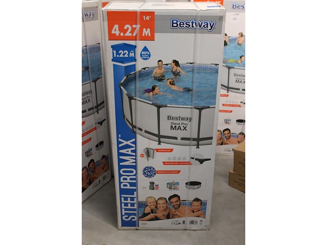 Opzet zwembad met stalen frame bestway steel pro max, doorsnede 427 cm, hoogte 122 cm, incl. pomp en trap e... - afbeelding 2 van  3