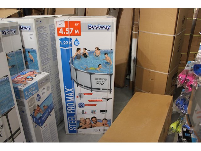 Opzet zwembad met stalen frame bestway steel pro max, doorsnede 457 cm, hoogte 122cm. - afbeelding 1 van  3