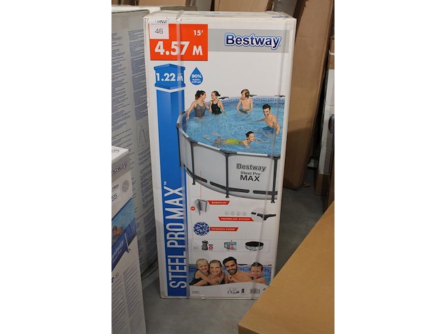 Opzet zwembad met stalen frame bestway steel pro max, doorsnede 457 cm, hoogte 122cm. - afbeelding 2 van  3