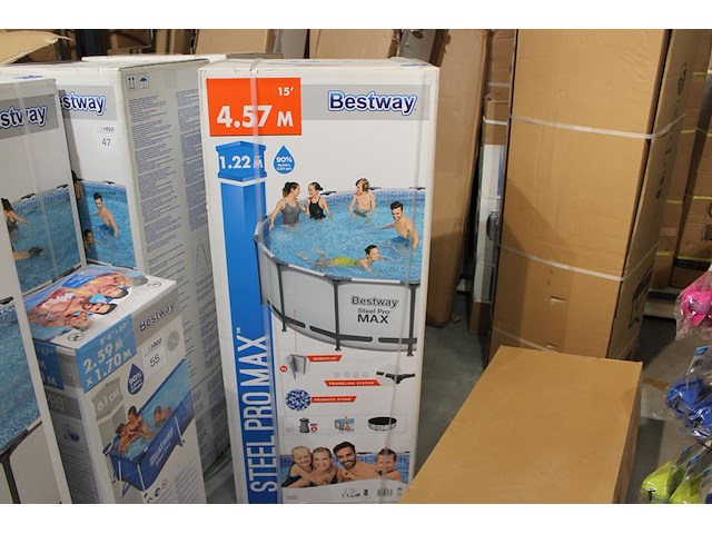 Opzet zwembad met stalen frame bestway steel pro max, doorsnede 457 cm, hoogte 122cm. - afbeelding 1 van  3