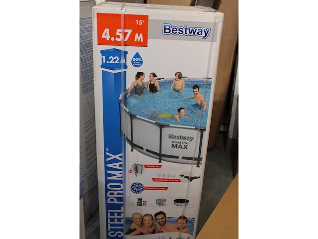 Opzet zwembad met stalen frame bestway steel pro max, doorsnede 457 cm, hoogte 122cm. - afbeelding 2 van  3