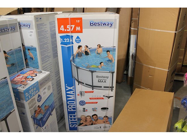 Opzet zwembad met stalen frame bestway steel pro max, doorsnede 457 cm, hoogte 122cm. - afbeelding 1 van  3