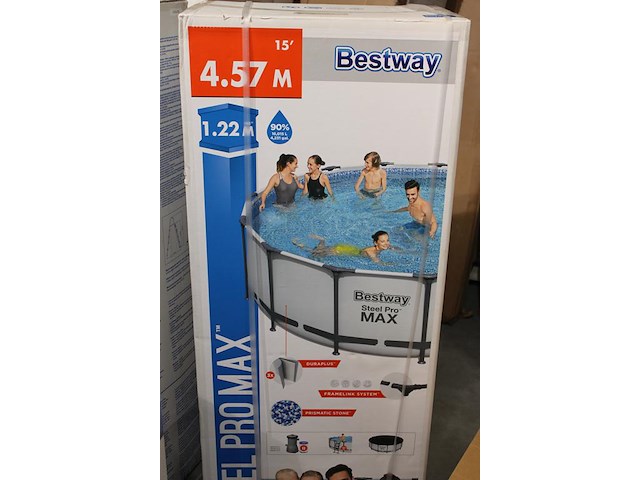 Opzet zwembad met stalen frame bestway steel pro max, doorsnede 457 cm, hoogte 122cm. - afbeelding 2 van  3