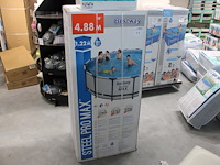 Opzet zwembad met stalen frame bestway steel pro max, doorsnede 488 cm, hoogte 122cm, incl. pomp en trap en...