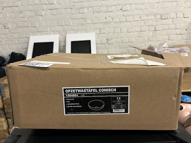 Opzetwastafel conisch 40x40x14,5 cm - afbeelding 1 van  3