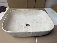 Opzetwastafel marmerlook beige 45,5 cm, beige - afbeelding 1 van  5