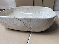 Opzetwastafel marmerlook beige 45,5 cm, beige - afbeelding 5 van  5