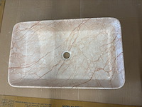 Opzetwastafel marmerlook roze/beige 63cm, roze/beige - afbeelding 1 van  3