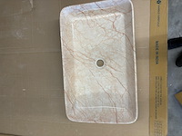 Opzetwastafel marmerlook roze/beige 63cm, roze/beige - afbeelding 2 van  3