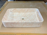 Opzetwastafel marmerlook roze/beige 63cm, roze/beige - afbeelding 3 van  3