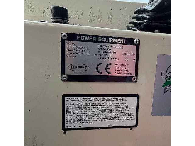 Opzit veeg- zuigmachine, tennant, 6550, wit/groen - afbeelding 9 van  9