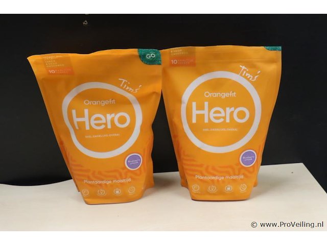 Orangefit hero plantaardige maaltijd - blueberry smaak - 2 stuks - afbeelding 1 van  3