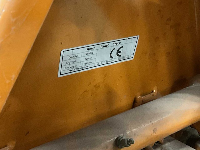 Orangelift allifter 2500kg handpallettruck - afbeelding 3 van  3