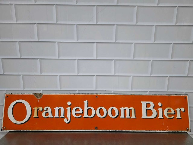 Oranje boom bier - vintage reclamebord - afbeelding 2 van  5
