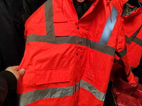 Oranje werkjas met reflectie strepen maat l - afbeelding 2 van  3