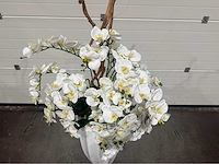 Orchideeën kunstboom met pot - afbeelding 10 van  12