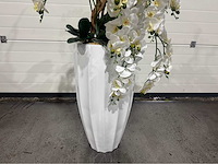 Orchideeën kunstboom met pot - afbeelding 8 van  12