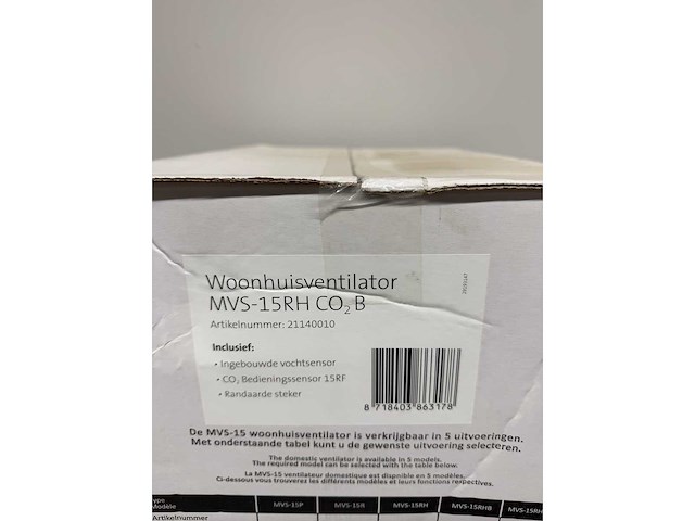 Orcon - mvs-15rh co2b - 21140010 - woonhuisventilator met randaarde en co2 bedieningssensor - afbeelding 4 van  5