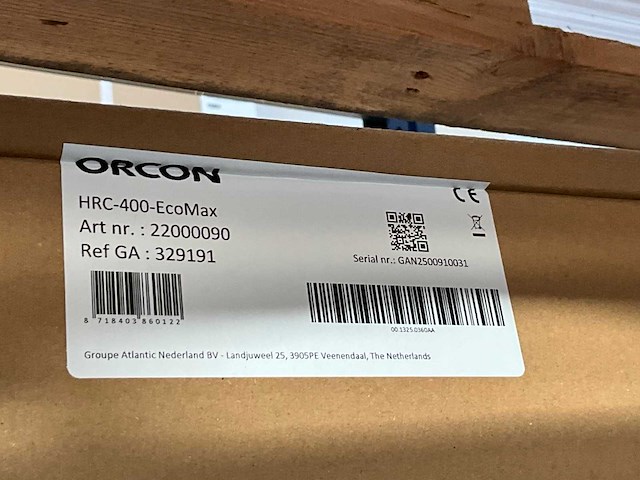 Orcon hrc-400-ecomax balansventilatiesysteem - afbeelding 3 van  3