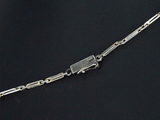 Orginele art-deco choker met diamanten en een parel - afbeelding 6 van  7
