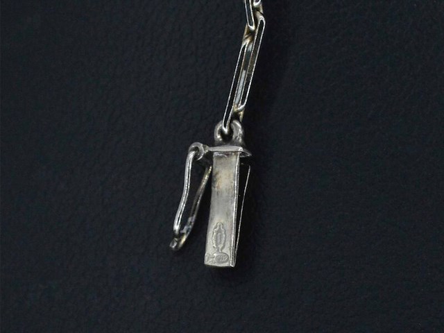 Orginele art-deco choker met diamanten en een parel - afbeelding 7 van  7