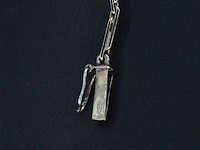 Orginele art-deco choker met diamanten en een parel - afbeelding 7 van  7